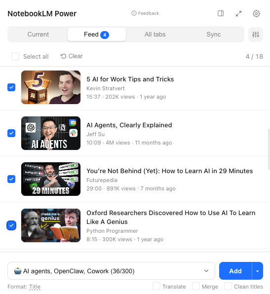 NotebookLM ULTRA Extension overlay on YouTube